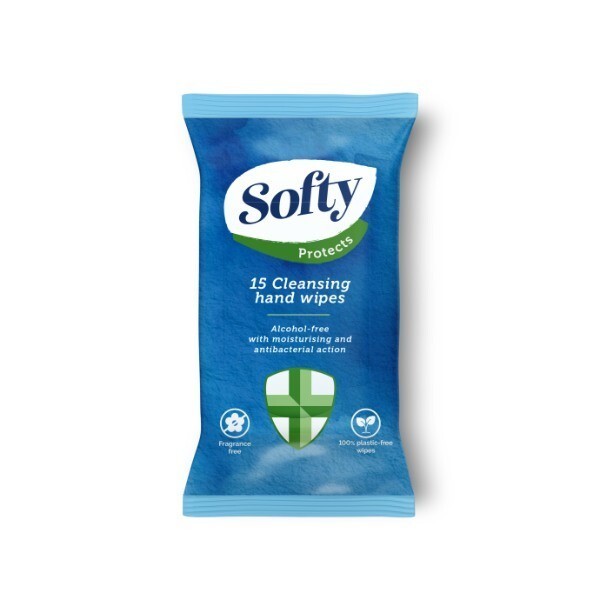 Softy Anti-Bac Hand Wipes 15 Sheets Biodegradable