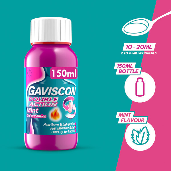 Gaviscon Dual Action Liquid 150ML Mint