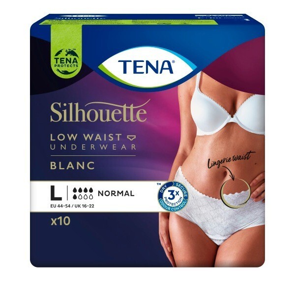 Tena Silhouette White L X10
