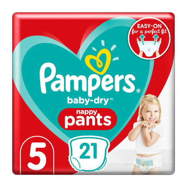 Pampers Baby Dry Nappy Pants Size 5 Nappies 21 Pack