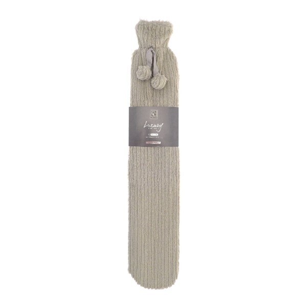 Long Jacquard Stripe Hot Water Bottle Mink