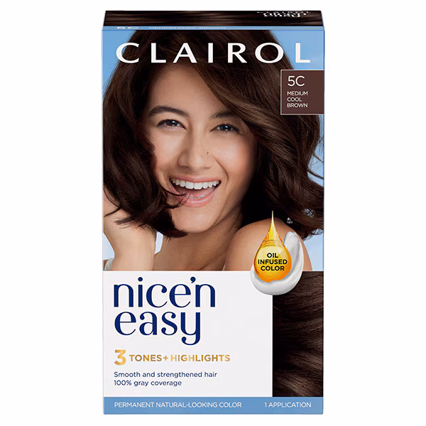 Clairol Nice'n Easy Hair Dye 5C Medium Cool Brown