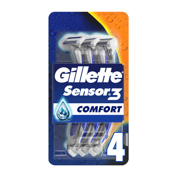 Gillette Sensor 3 Comfort Men's Disposable Razors x4