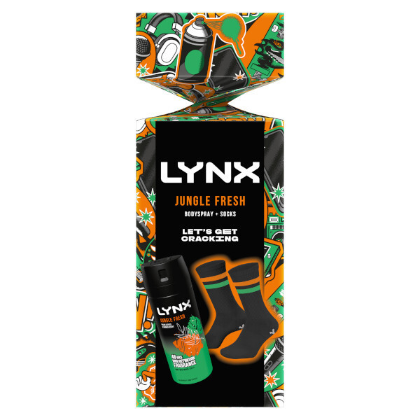 Lynx Jungle Fresh Body Spray + Socks Cracker Gift Set