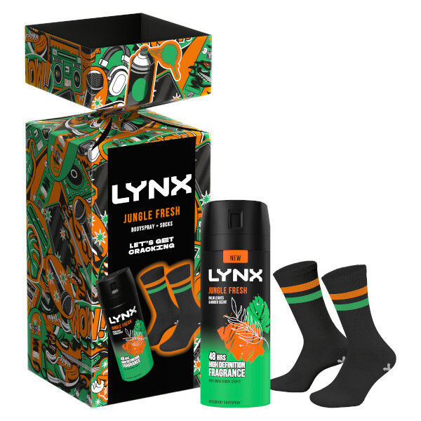 Lynx Jungle Fresh Body Spray + Socks Cracker Gift Set