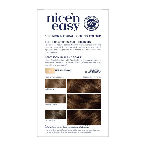 Clairol Nice'n Easy Hair Dye 5 Medium Brown