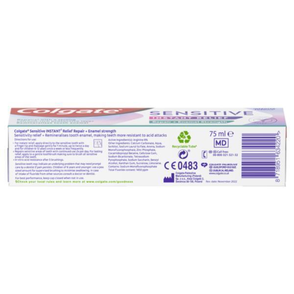 Colgate Sensi Instant Enamel Repair Toothpaste 75ml