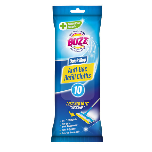 Buzz Quick Mop Anti Bacterial Refill 10 Pack