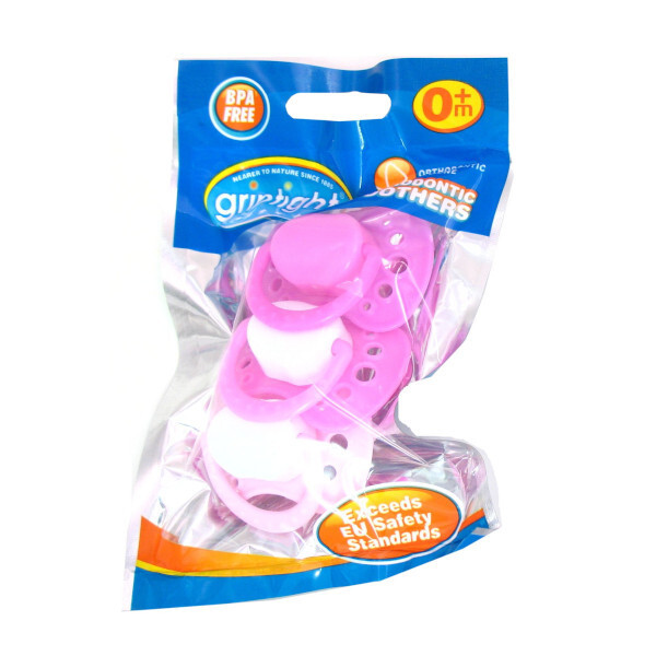 Griptight Silicone Safety Soother Pink 3 Pack