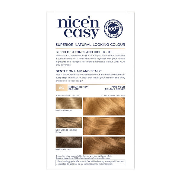 Clairol Nice'n Easy Hair Dye 8G Medium Honey Blonde