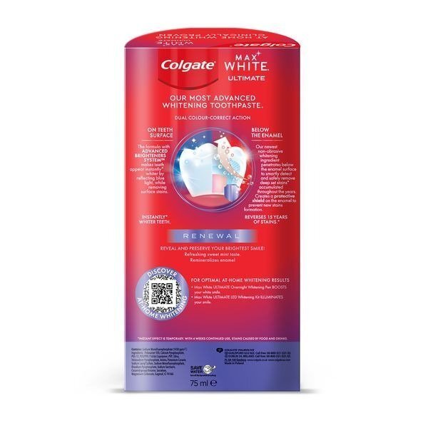 Colgate Max White Ultimate Whitening Toothpaste 75ml