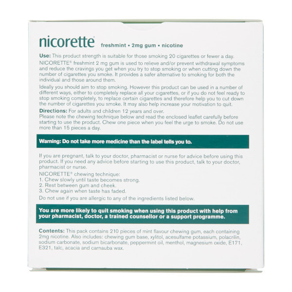 Nicorette Freshmint Gum 2mg 210s
