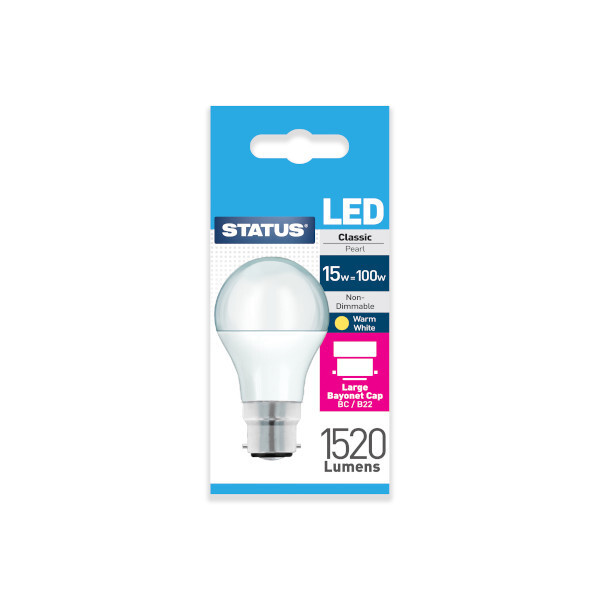 Status 15w=100w Led Bulb Large Bayonet BC/BC22  1 Pack