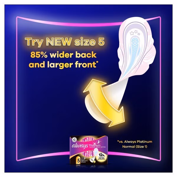 Always Platinum Secure Night (Size 4)Sanitary Towels 16 Pads
