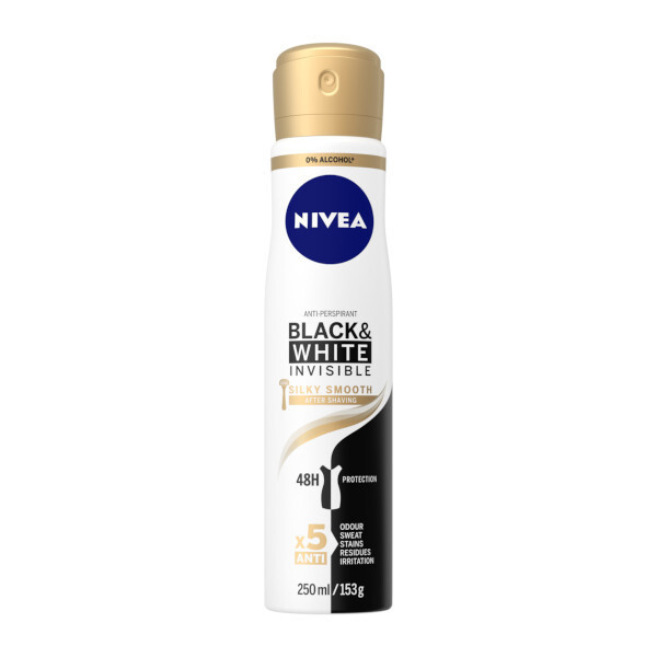 Nivea Black & White Invisible Silky Smooth APD 250ML