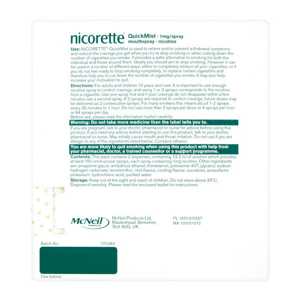 Nicorette Quickmist Mouth Spray Duo Pack