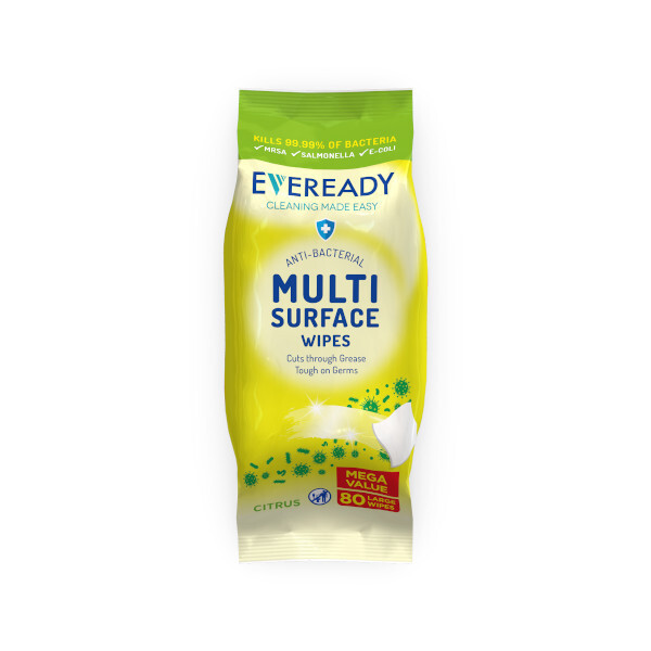 Eveready Antibac Multi Surface Wipes 80s