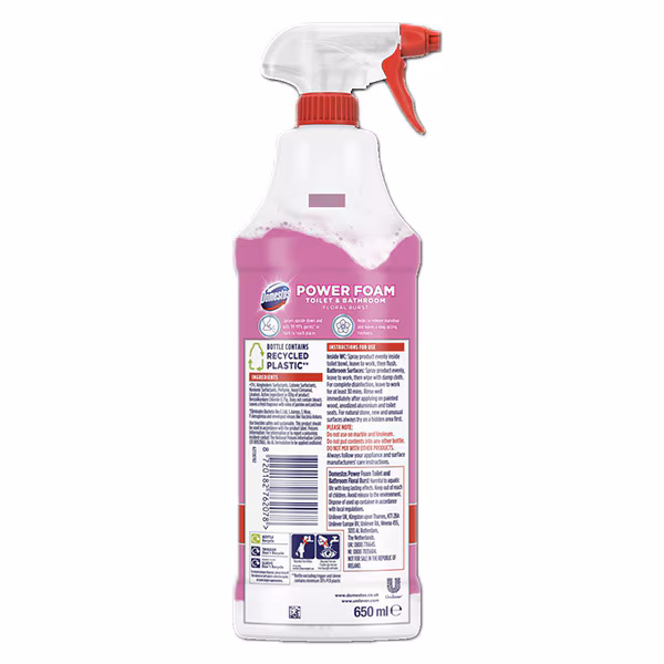 Power Foam Toilet & Bathroom Cleaner Spray Floral 650Ml