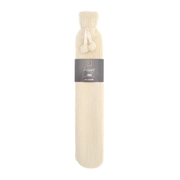 Long Jacquard Stripe Hot Water Bottle Cream