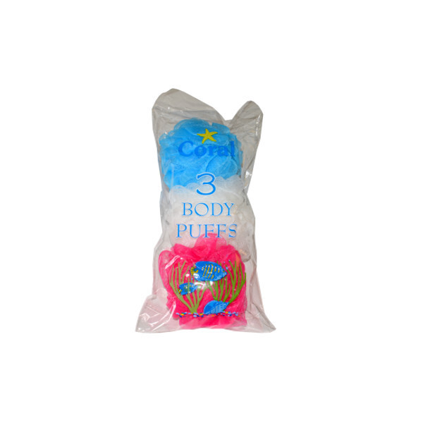 Coral Body Puff 3 Pack