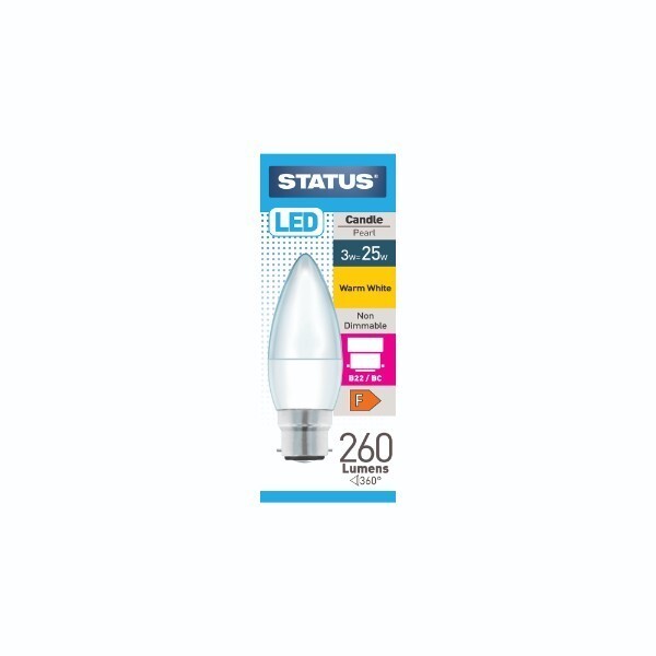 Status 4W=25W Led Candle Bulb BC 1 Pack