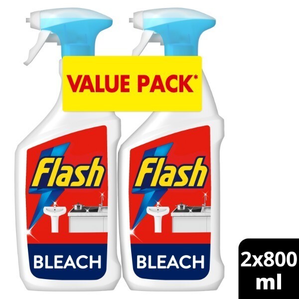 Flash Bleach Spray 800ml Twin Pack