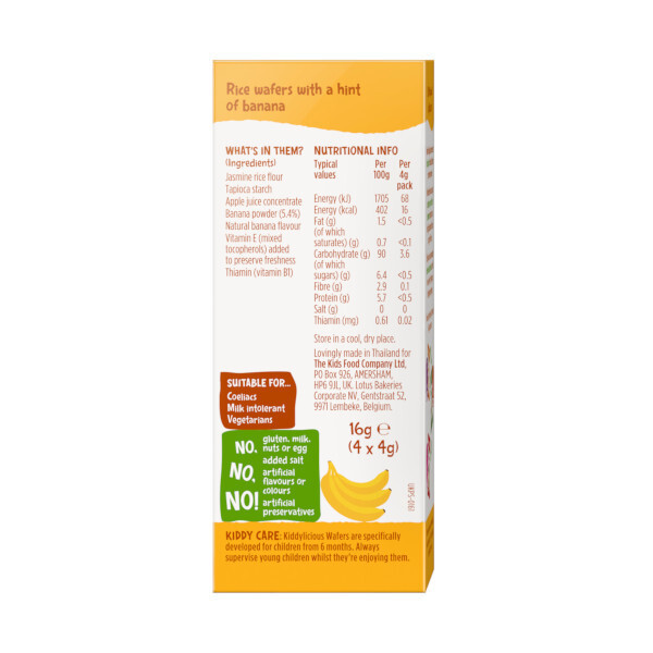 Kiddylicious Banana Wafers 4 Pack