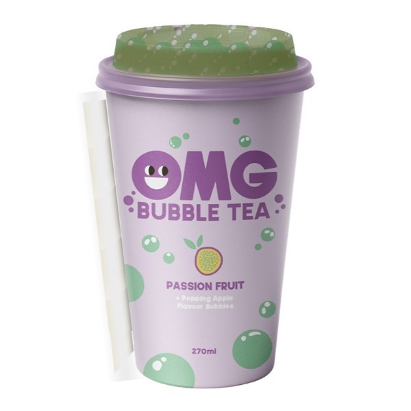 Omg Bubble Tea Passion Fruit With Apple Popping Bubbles