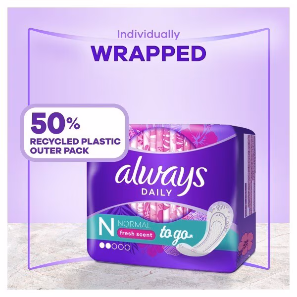 Always Daily Fresh Normal Liners Wrapped