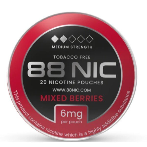 88Nic - Nicotine Pouches- Mixed Berries - 6Mg Medium Strength