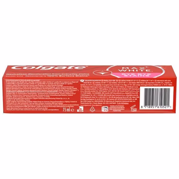 Colgate Max White Bye Bye Stain 75ml Toothpaste