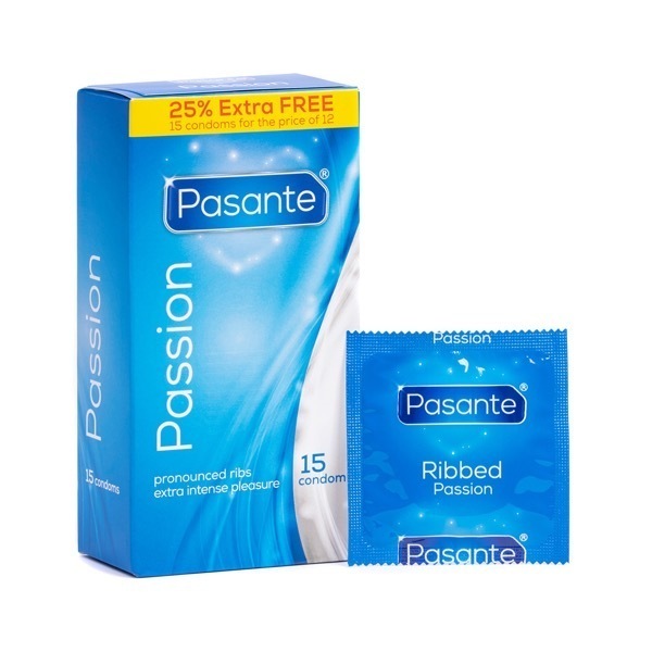 Pasante Ribbed Condoms 12s + 25% Extra Free