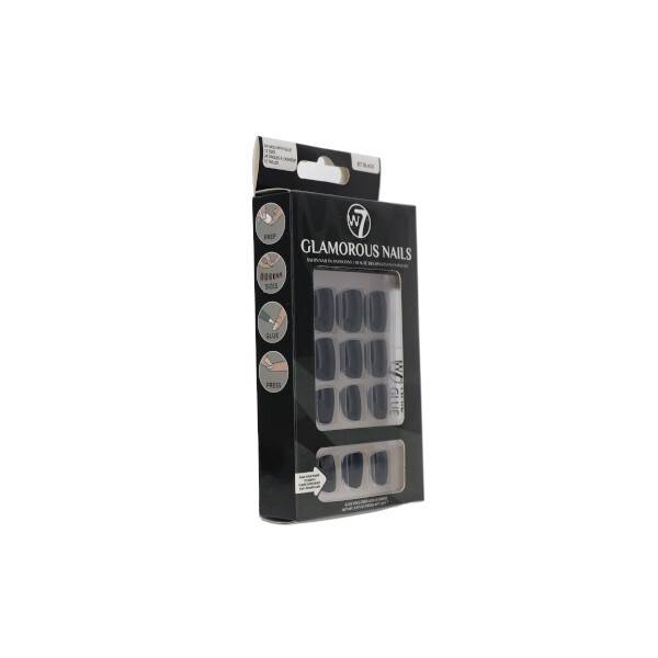 W7 Glamorous Nails Jet Black 24s