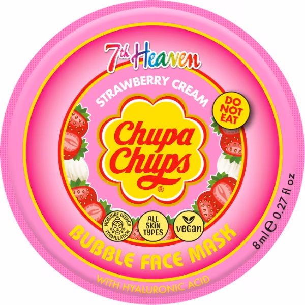 7H Chupa Chups Strawberry Cream Bubble Mask With Hyaluronic Acid