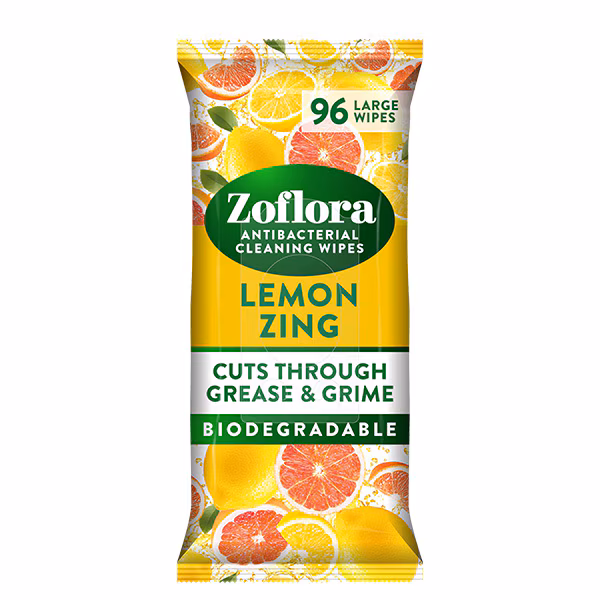 Zoflora Multipurpose Lemon Zing Wipes 96Pc