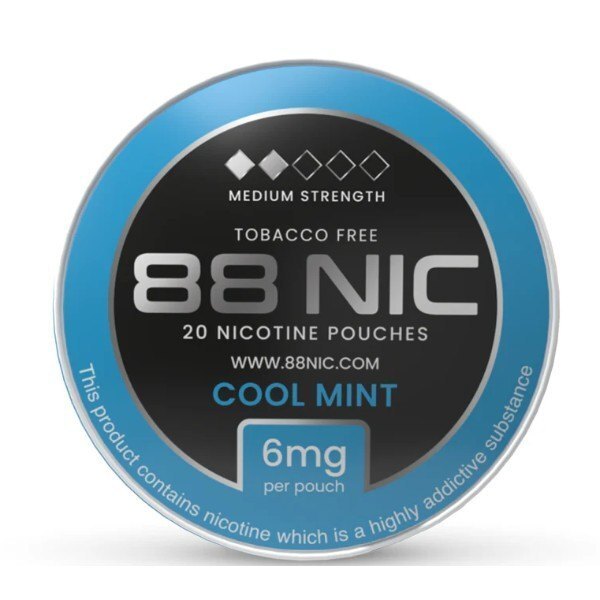 88Nic - Nicotine Pouches - Coolmint Flavour - 6Mg - Medium Strength