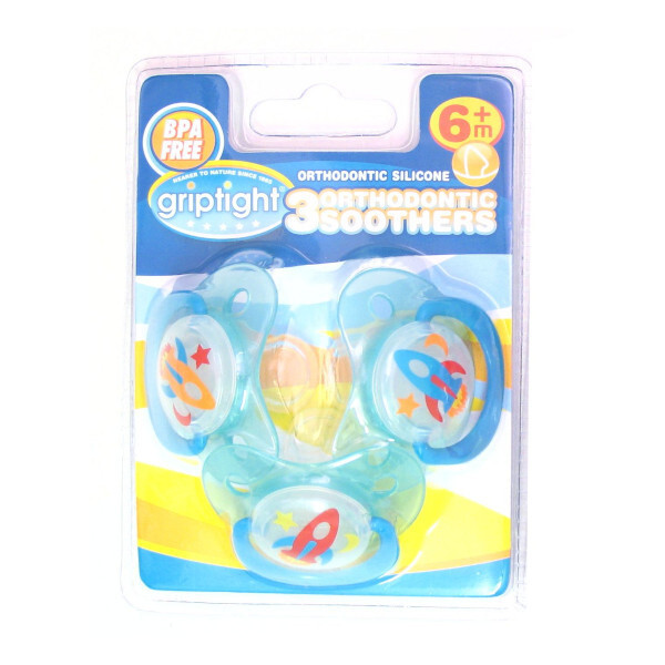 Griptight Orthodontic Soothers Blue 6m+ 3 Pack