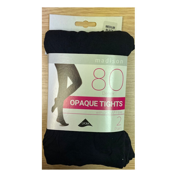 Madison Tights Opaque 80D Black 2Pack M