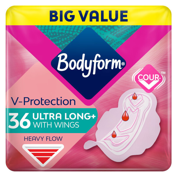 Bodyform Cour-V Ultra Long Sanitary Towels Wings 36pk
