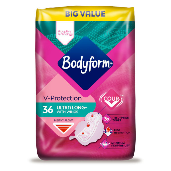Bodyform Cour-V Ultra Long Sanitary Towels Wings 36pk