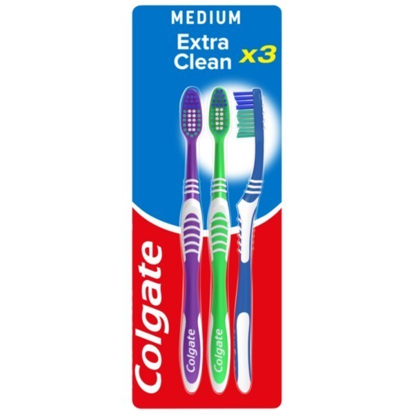 Colgate Extra Clean Toothbrush 3Pk